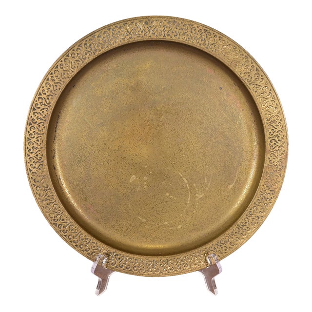 Tiffany Studios New York Bronze Doré Large Plate or Charger For Sale