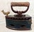 Wood Antique Cast Iron, Enamel Coated Charcoal Box Iron Featuring a Wooden Handle & a Distinctive Brass Rooster-Shaped Latch For Sale - Image 7 of 12