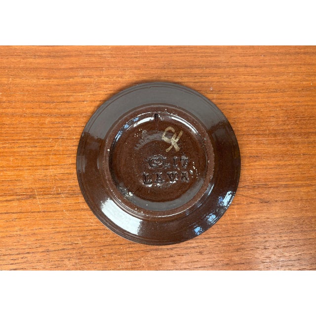 Mid-Century Modern Small Studio Pottery Wall Plate from Glit Lava, Iceland, 1960s For Sale - Image 10 of 12