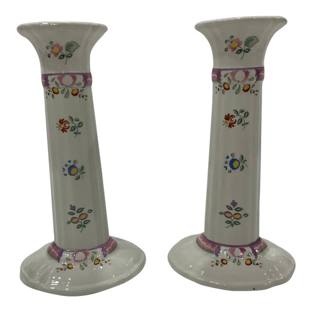 Pair of Laura Ashley Candlesticks For Sale