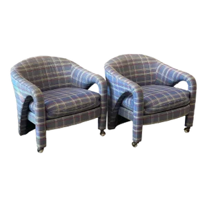 1980s Postmodern Sculptural Arc Chairs - a Pair