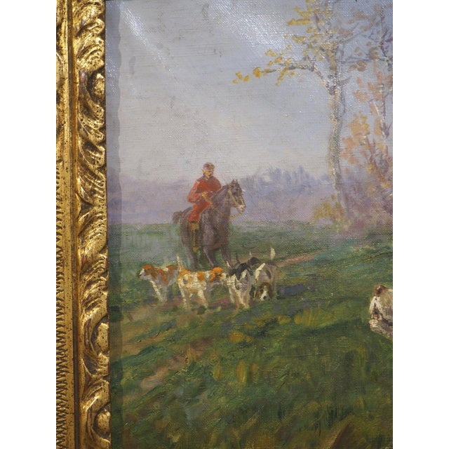 Wood The Beginning of the Hunt, French Oil Painting by Marie Calves (1883-1957) For Sale - Image 7 of 18
