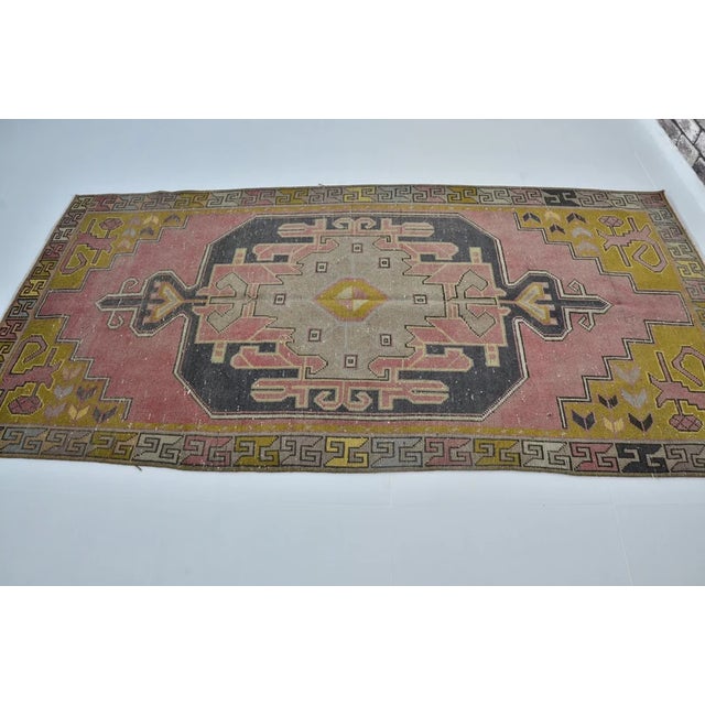 1960s Handmade wool and cotton rug in Turkish Anatolian Small Rug, Vintage Doormat Rug, Turkish Decorative Rug, Handmade...
