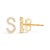 Contemporary 10K Yellow Gold 1/10 Cttw Diamond 'S' Initial Stud Earring For Sale - Image 3 of 5