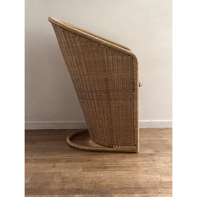 Metal Structure & Rattan Wicker Chair For Sale - Image 4 of 6