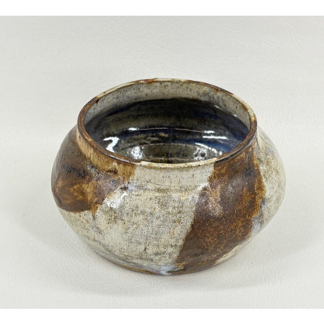 Authentic Ingrid Bjerstedt Rogers Glazed Stoneware Bowl (C. 1970s) For Sale - Image 4 of 6