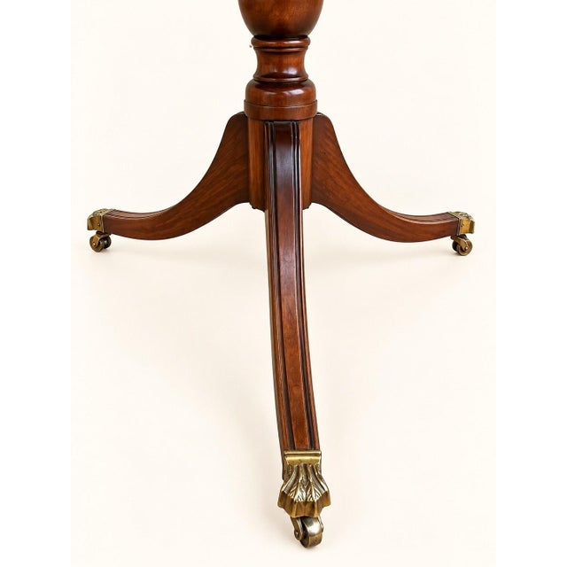 Large Extendable English Mahogany Regency Style Table with Brass Claw Legs, 1890s For Sale - Image 3 of 13
