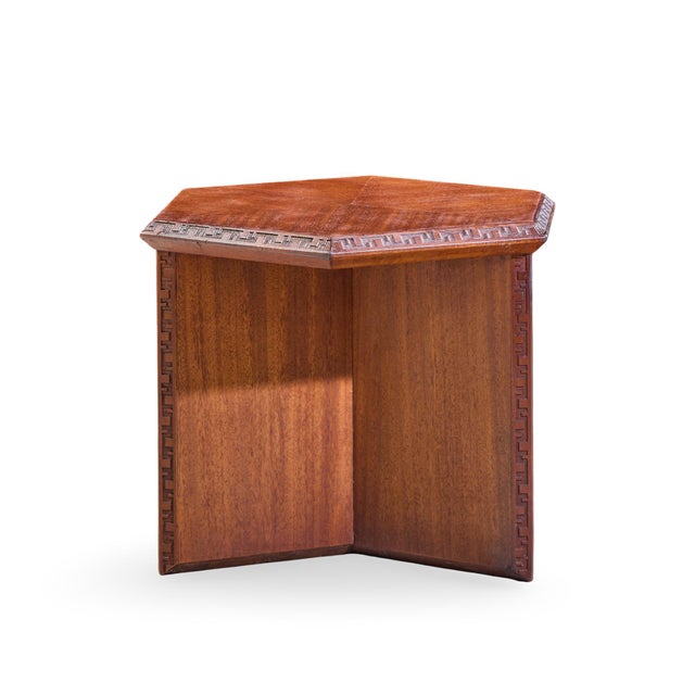 Mid 20th Century Frank Lloyd Wright for Henredon Mid Century Mahogany Taliesin Side End Table For Sale - Image 5 of 9