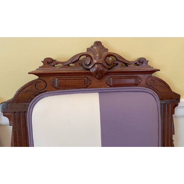 Victorian Antique Victorian Ladies' Parlor Chairs. Pair - 19th Century Carved Wood For Sale - Image 3 of 7