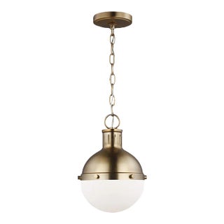 Thomas O'Brien By Visual Comfort Studio Hanks 1-Light Mini Pendant in Satin Brass For Sale