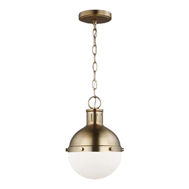 Thomas O'Brien By Visual Comfort Studio Hanks 1-Light Mini Pendant in Satin Brass For Sale