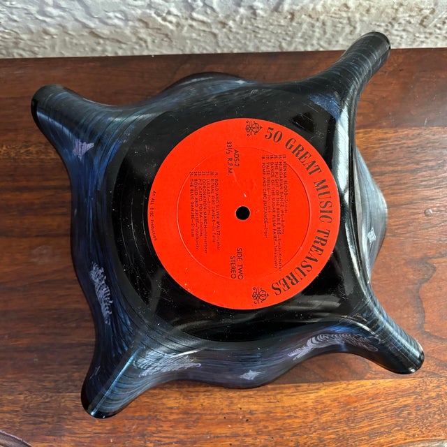 1990s Pop Art Painted Record Bowl For Sale - Image 5 of 6