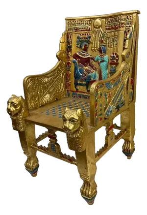 Mini King Tut Throne Replica – Handmade Egyptian Collectible Figurine Chair Decor