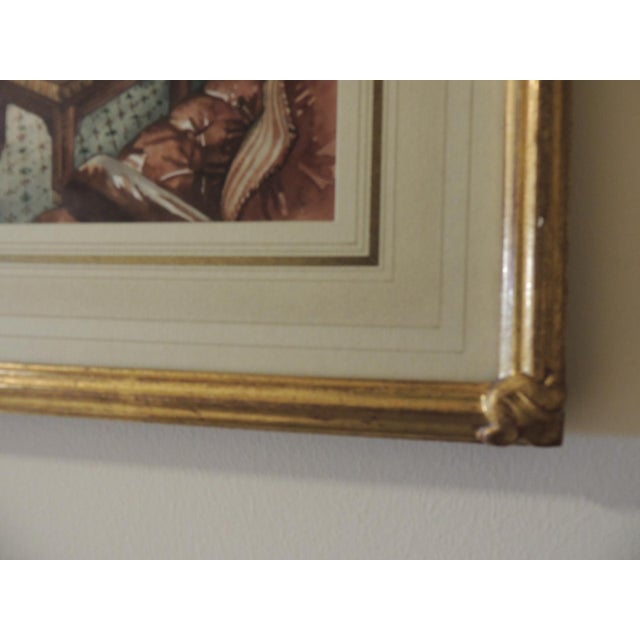 Red Floral Guest Rooms Interiors by the Late David Easton. For Sale - Image 8 of 12