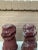 Early 20th Century Antique Chinoiserie Cast Stone Foo Dogs With Timeworn Painted Finish, Pair For Sale - Image 5 of 9