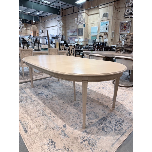 Late 20th Century Late 20th Century Gustavian Painted Oval Dining Table Set For Sale - Image 5 of 12