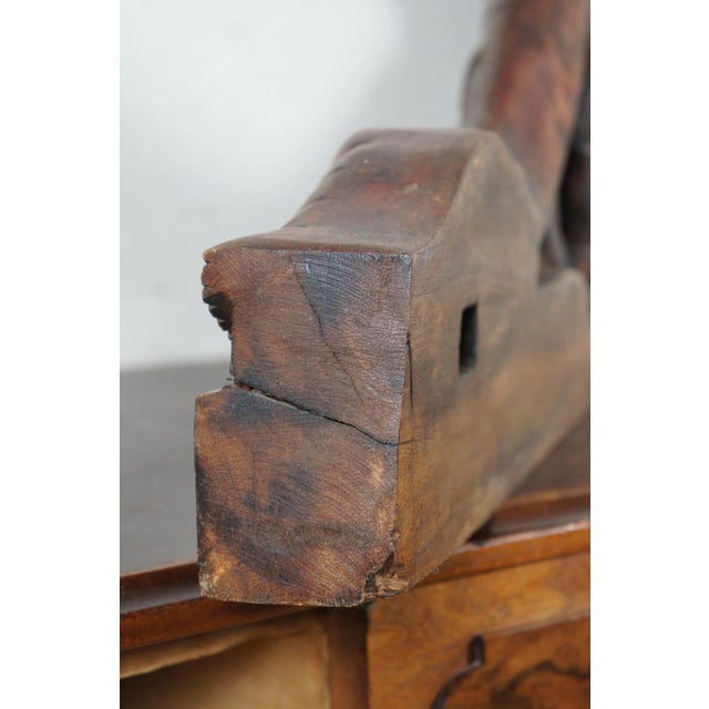 Brown Antique Chinese Rosewood Carved Dragon Serpent Sculpture For Sale - Image 8 of 13