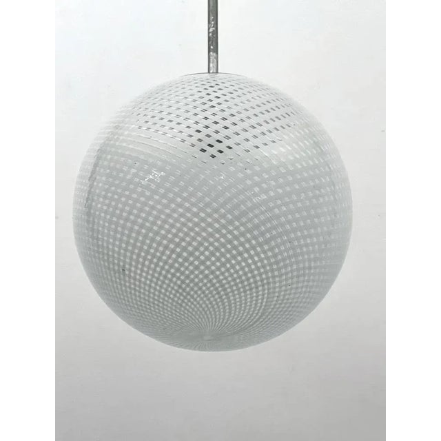 Mid-Century Reticello Sphere Pendant from Venini, Italy, 1950s For Sale - Image 6 of 8