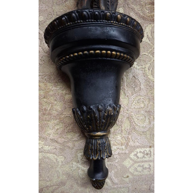 Renaissance Mid 20th Century Pair Renaissance Style Plaster Figural Wall Mounts Sculptures For Sale - Image 3 of 8