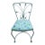 Set of 5 Vintage Wrought Iron Patio Chairs in Aqua Blue For Sale