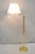 Vintage Traditional Polished Brass Swing Arm Reading Pole Floor Lamp with Shade. Circa Late 20th Century. Measurements:...