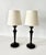 Arts & Crafts Small Dark Patinated Brass or Bronze Giacometti Style Table Lamps - Pair For Sale - Image 3 of 14