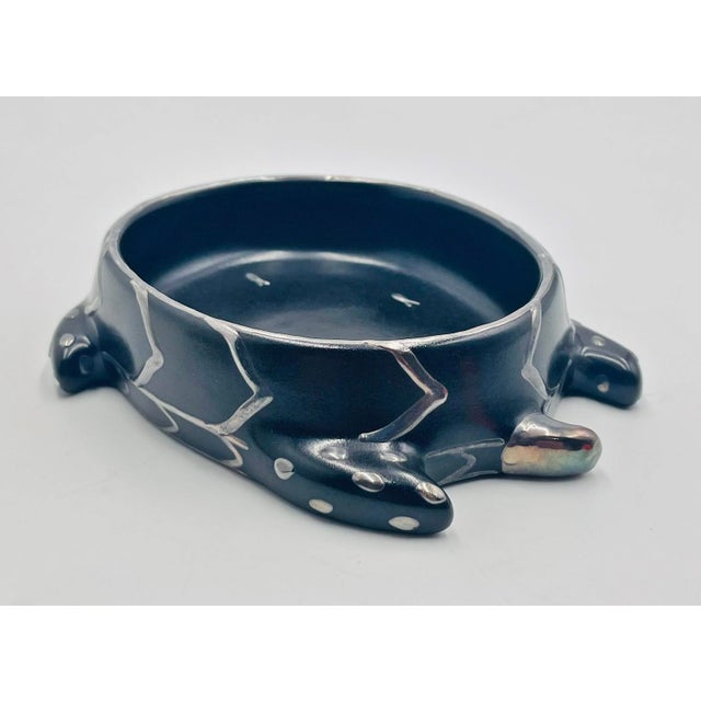 1980s Emilia Castillo Turtle Catchall Bowl in Black Porcelain & Pure Silver, Mexico For Sale - Image 10 of 18