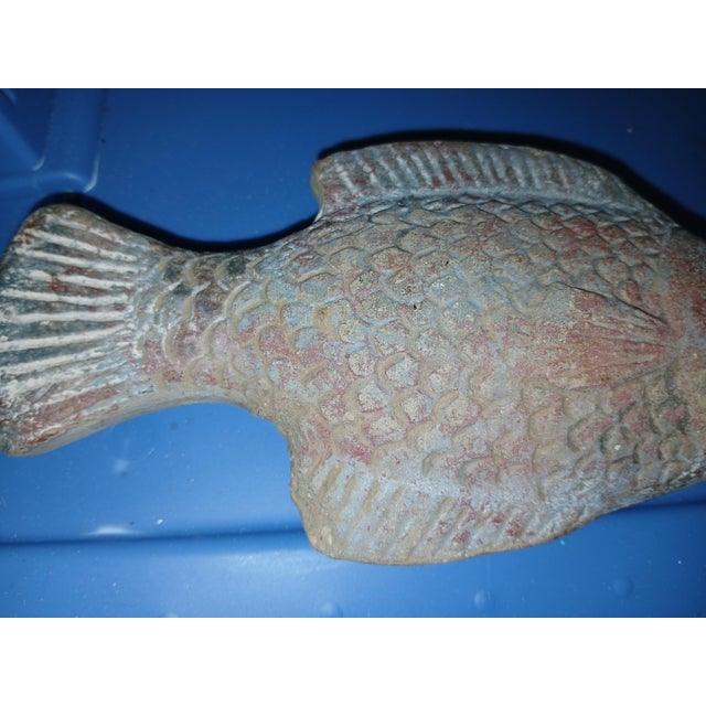 Vintage Terracotta Clay Fish Hanging Sculpture Figure For Sale In Naples, FL - Image 6 of 8
