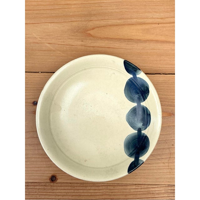 Mid-Century Modern Vintage Hand Painted Studio Pottery Plate For Sale - Image 3 of 12