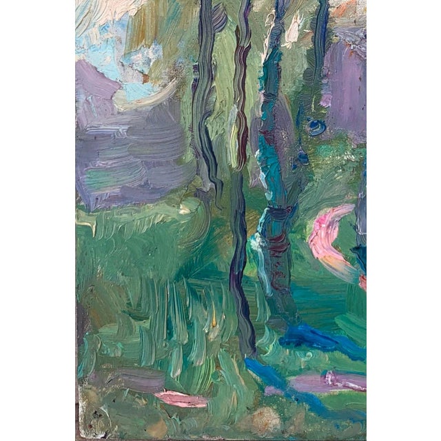 1960s Forest Landscape Oil Painting, Ukrainian Art, 1960s For Sale - Image 5 of 6