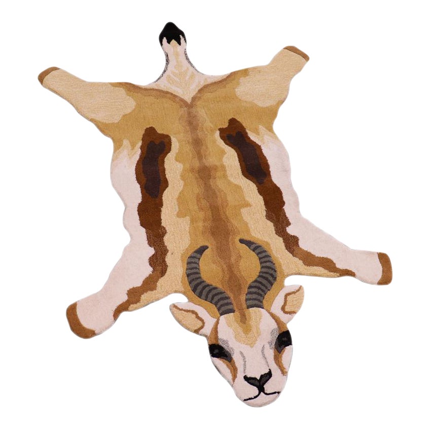 Contemporary Majestic Wild Springbok Shaped Animal Rug Chairish