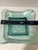 Mid-Century Modern Pair of Heavy Aqua Art Glass Sculptural Square Plates For Sale - Image 3 of 4