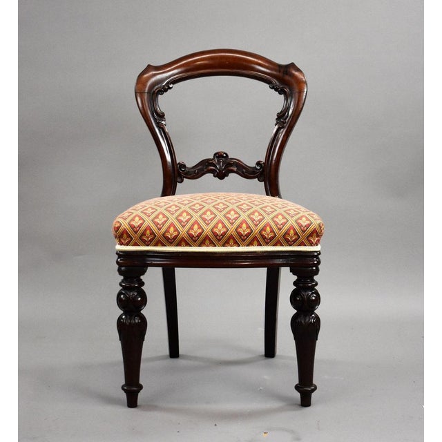 Antique Victorian Mahogany Dining Chairs, 1890, Set of 4 For Sale - Image 3 of 11