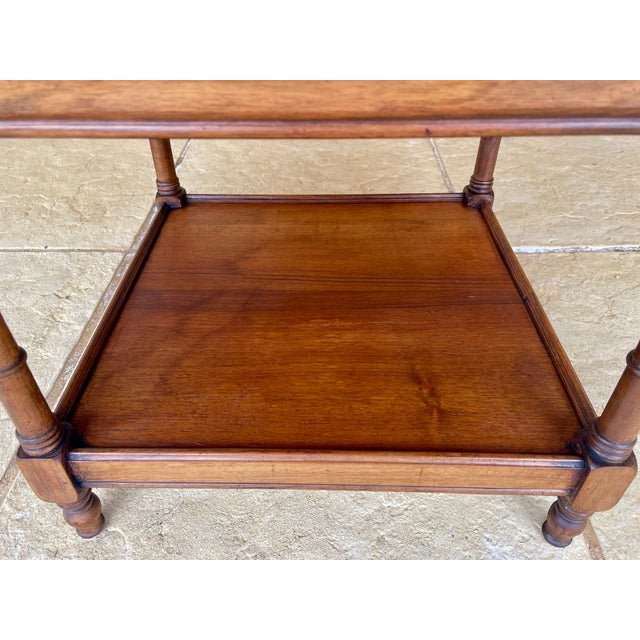 Three-Tiered Walnut Turned Wood Side Table, 1930s For Sale - Image 5 of 16