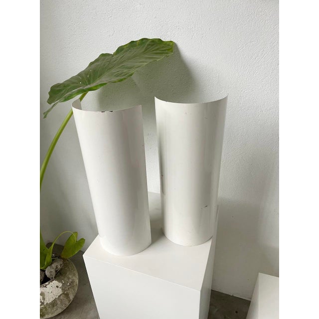 White Lacquered Metal Wall Lights by Parscot, 1980s, Set of 2 For Sale - Image 14 of 18