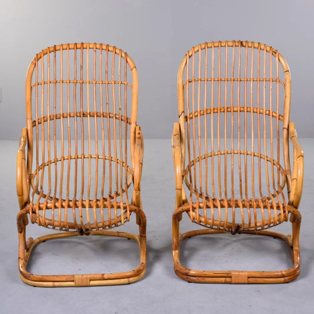 Italian Vintage Italian Tito Agnoli Rattan Chairs - Pair For Sale - Image 3 of 13