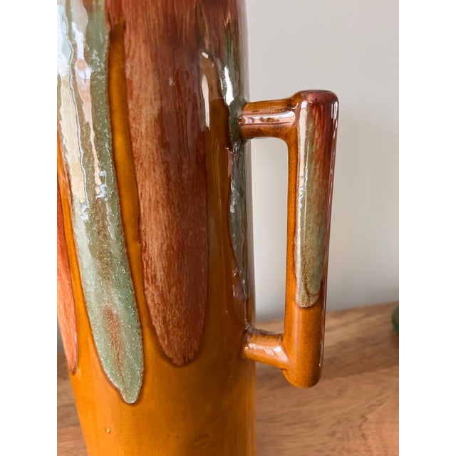 1960s Dryden Pottery Drip Glaze Pitcher/Vase, Signed For Sale - Image 4 of 10