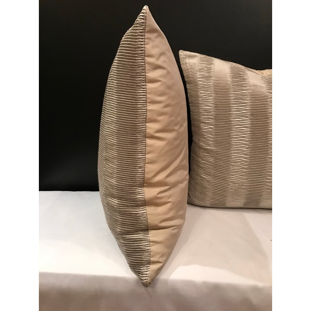 Italian Italian Kravet Couture Metallic Pleat Pillows - a Pair For Sale - Image 3 of 6