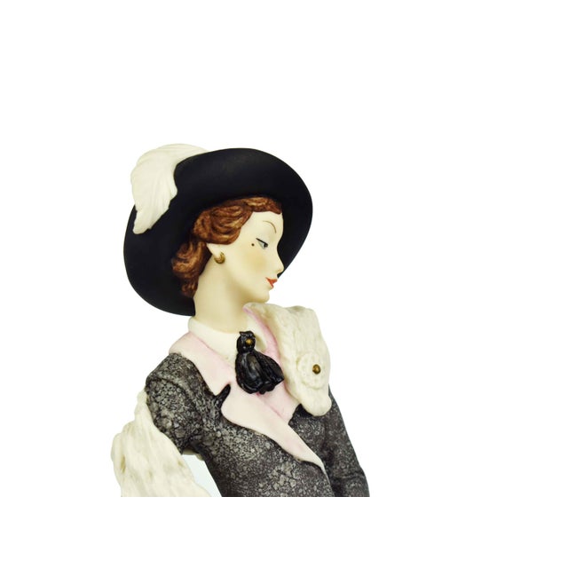 Wood 1987 Giuseppe Armani Lady With Poodle Signed Sculpture Florence Italian Figurine For Sale - Image 7 of 12
