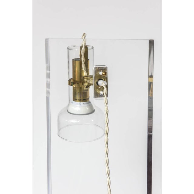 Unique Lucite Table Lamp with Articulating Glass Diffuser For Sale - Image 16 of 18