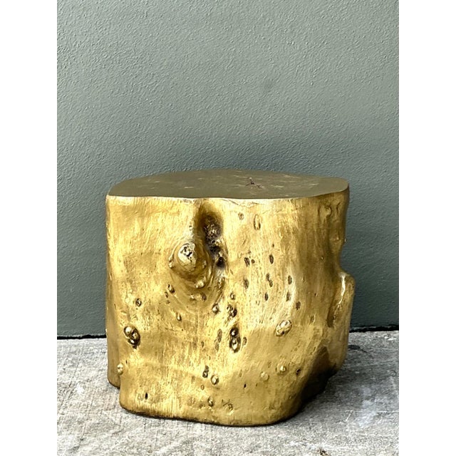 Vintage Gold Tree Trunk Side Table For Sale - Image 12 of 12