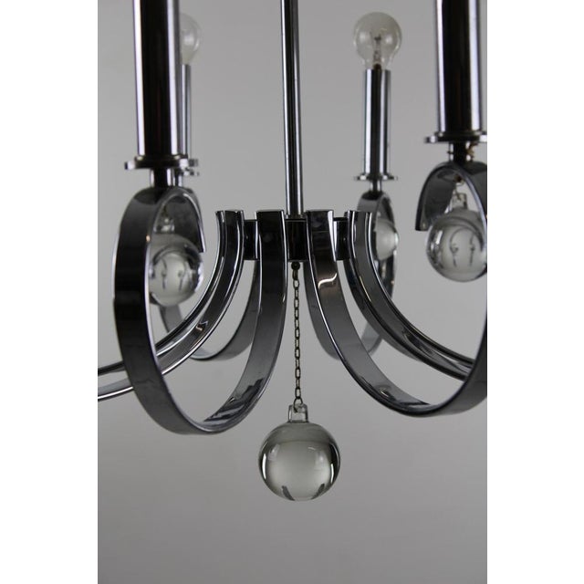 1920s Crown Candlestick in Chrome with Crystal Glass Ball Pitch, 1920s For Sale - Image 5 of 10