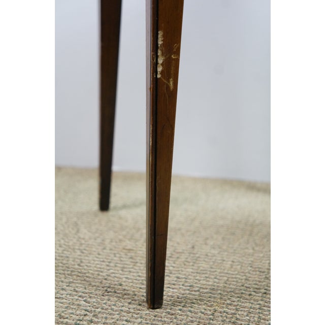 Brown Mid 20th Century Walnut Floral Rose Tea Side Table W Pull Out Tray 19" For Sale - Image 8 of 18