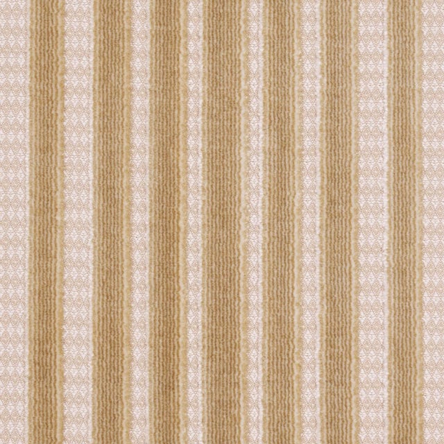 Contemporary SAMPLE - Schumacher Chimay Stripe Velvet Fabric In Champagne For Sale - Image 3 of 3
