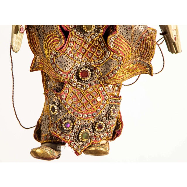1950s Asian Handcrafted Wood Burmese String Opera Marionette Wall Decor For Sale - Image 11 of 17