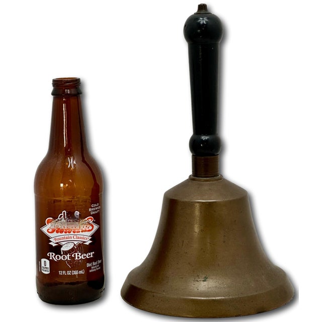 Very Large Size Authentic Antique Late 19th Century American Brass Schoolhouse Bell - 11 Inches Tall For Sale - Image 4 of 18