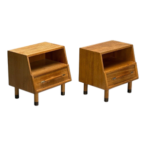 John Keal, Bleached Mahogany, Open Nightstands, Usa, 1960s, Pair