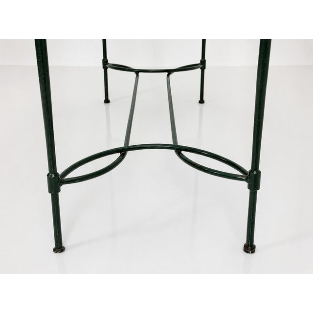 1980s Attributed to Mario Papperzini for Janus Et Cie Green Iron and Glass Console Table For Sale - Image 15 of 18