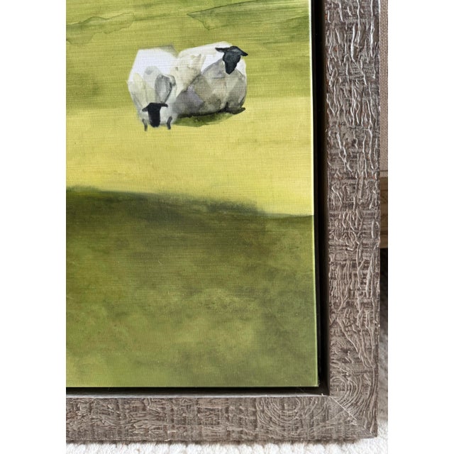 2020s Leftbank Art Framed Pair Pastoral Sheep Landscape Prints – Set of 2 French Country Farmhouse Wall Art For Sale - Image 5 of 11