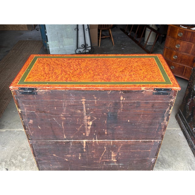 Wood 19th C. American Artisan Painted Mule Chest of Drawers For Sale - Image 7 of 18
